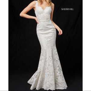 Sherri Hill Ivory Evening Gown/Wedding Dress